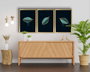 Wallity Cuadro Decorativo Enmarcado MDF de 3 Piezas Azul y Oro